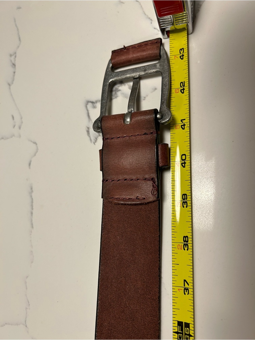 Free People Brooklyn Brown Leather Belt with Silver Buckle - Picture 5 of 7